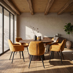 Jay Dining Chair - Ochre Yellow Adore Velvet
