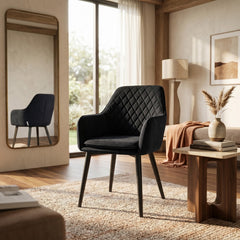Chaise de salle à manger Jay - Velours noir