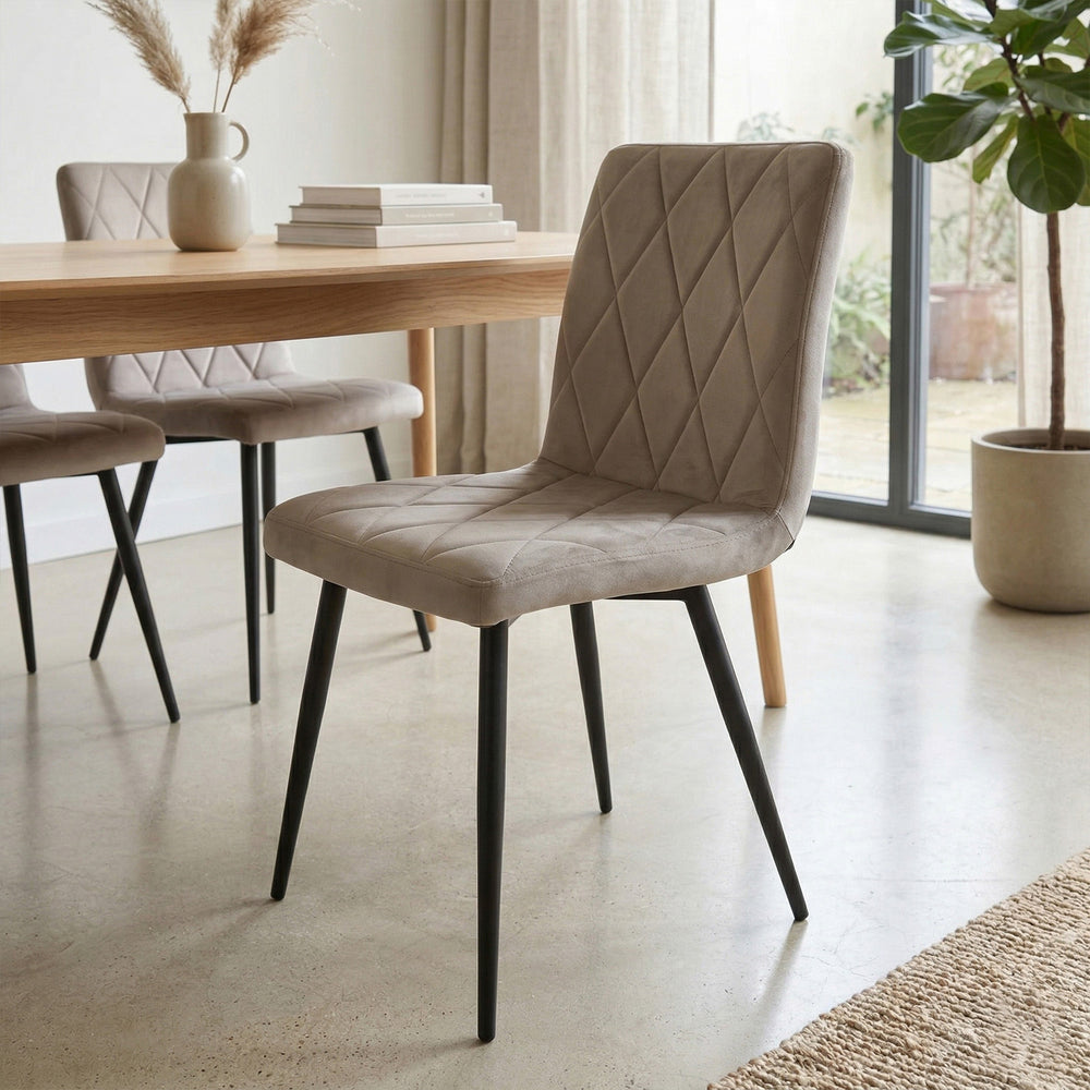Chaise de salle à manger Joyce - Velours beige