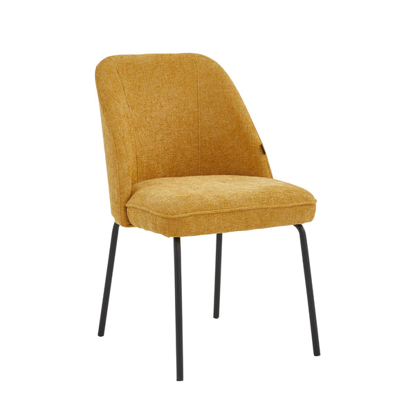 Julia Dining Chair - Ochre Yellow Linen