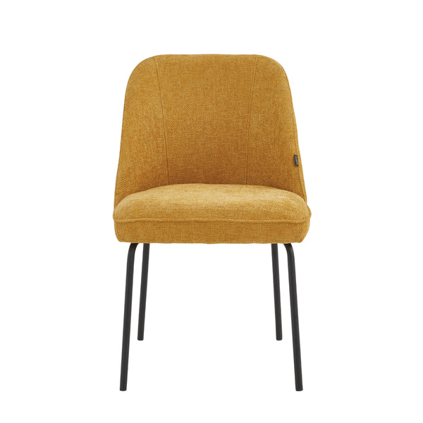 Julia Dining Chair - Ochre Yellow Linen