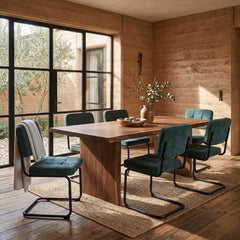 Kita Dining Chair – Green – Woven Fabric