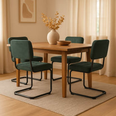 Kita Dining Chair – Green – Woven Fabric
