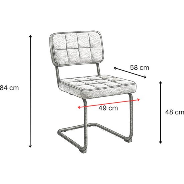 Chaise de salle à manger Kita - Chenille Pétrole
