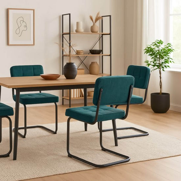 Chaise de salle à manger Kita - Chenille Pétrole