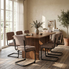 Kita Dining Chair – Taupe – Woven Fabric