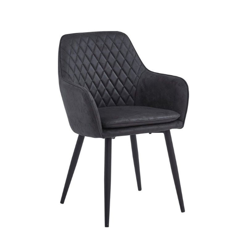 Chaise de salle à manger Laura - Microfibre Anthracite