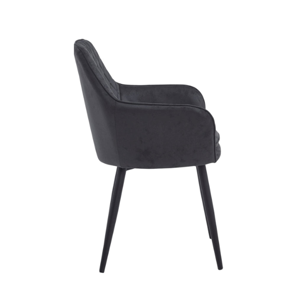 Chaise de salle à manger Laura - Microfibre Anthracite