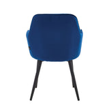 Chaise de salle à manger Laura - Velours bleu