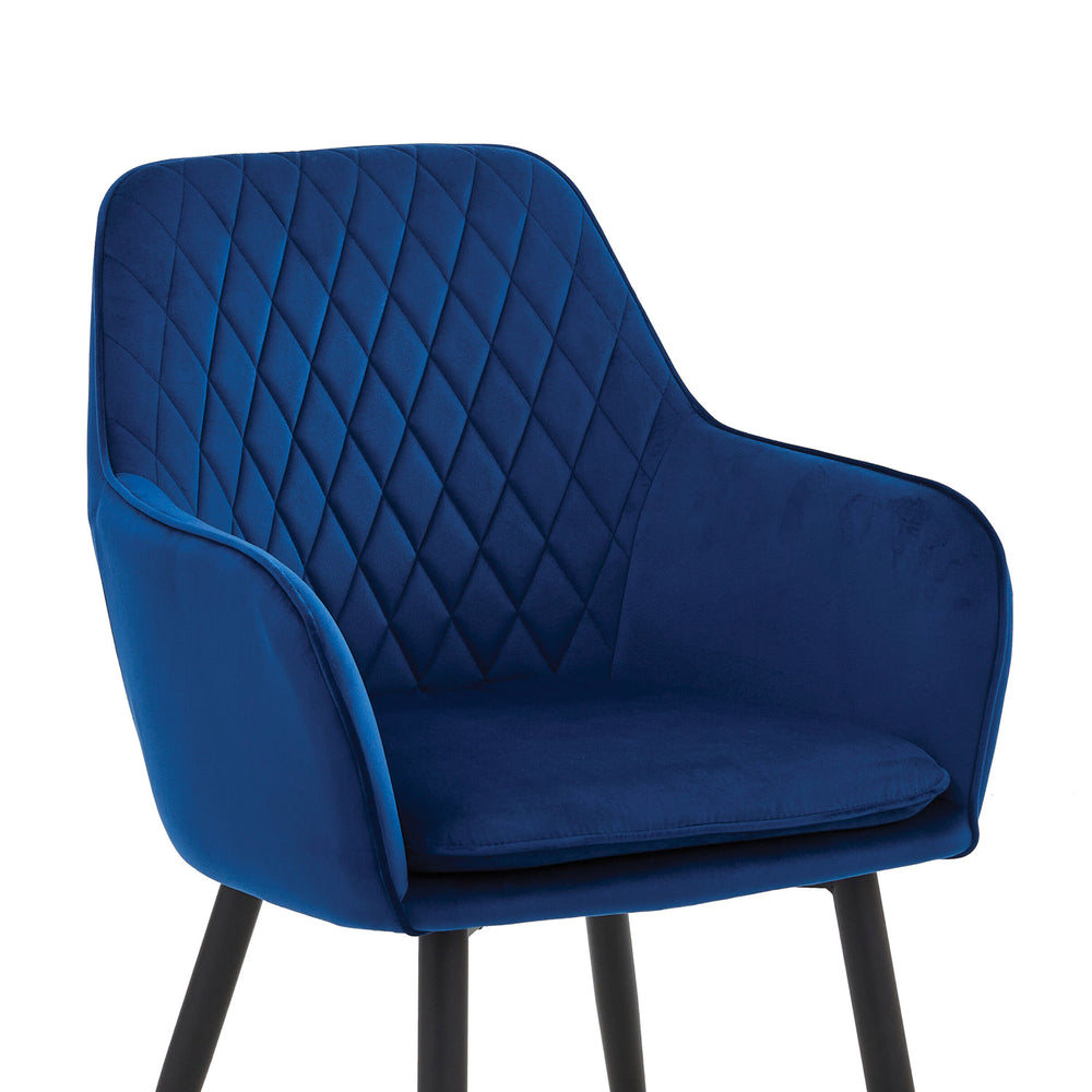 Chaise de salle à manger Laura - Velours bleu