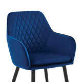 Chaise de salle à manger Laura - Velours bleu
