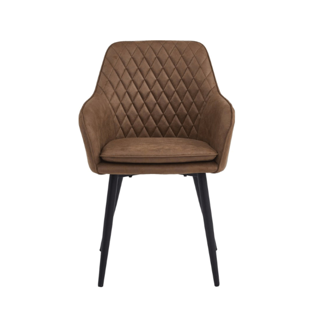 Chaise de salle à manger Laura - Microfibre Cognac
