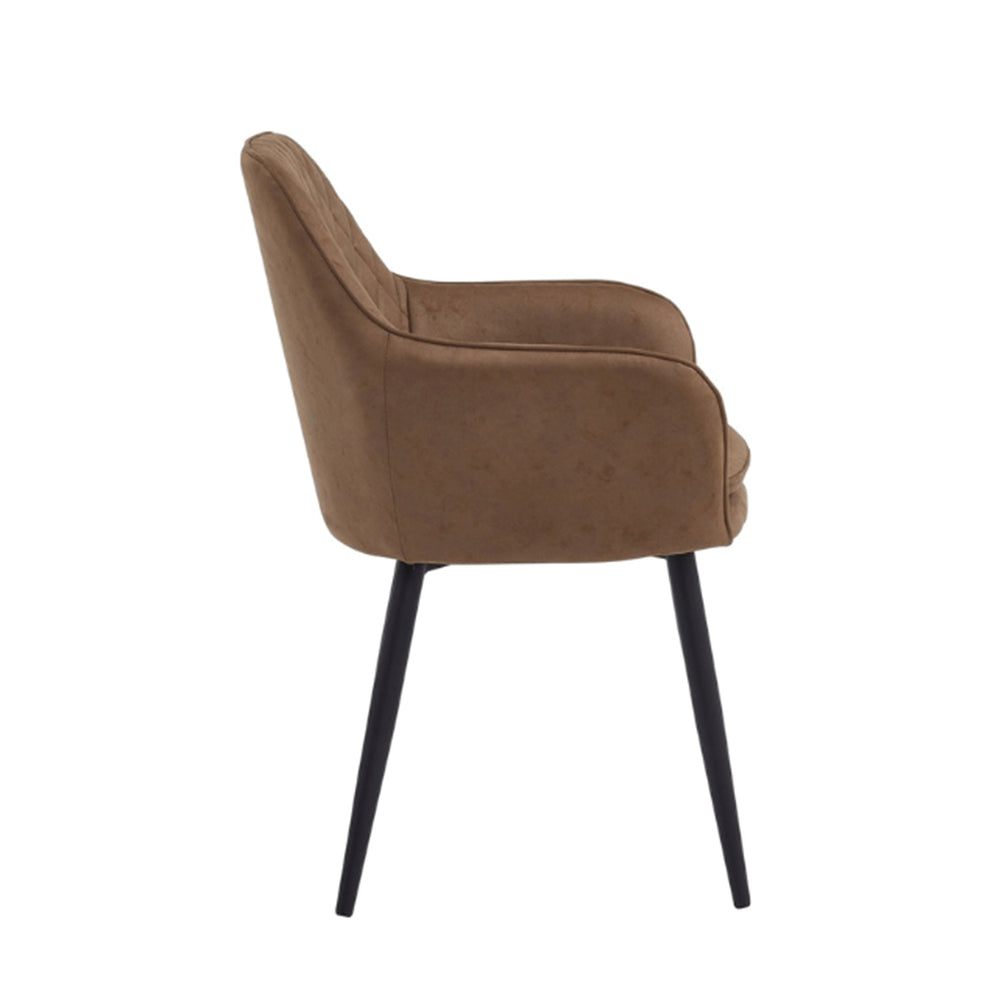 Chaise de salle à manger Laura - Microfibre Cognac