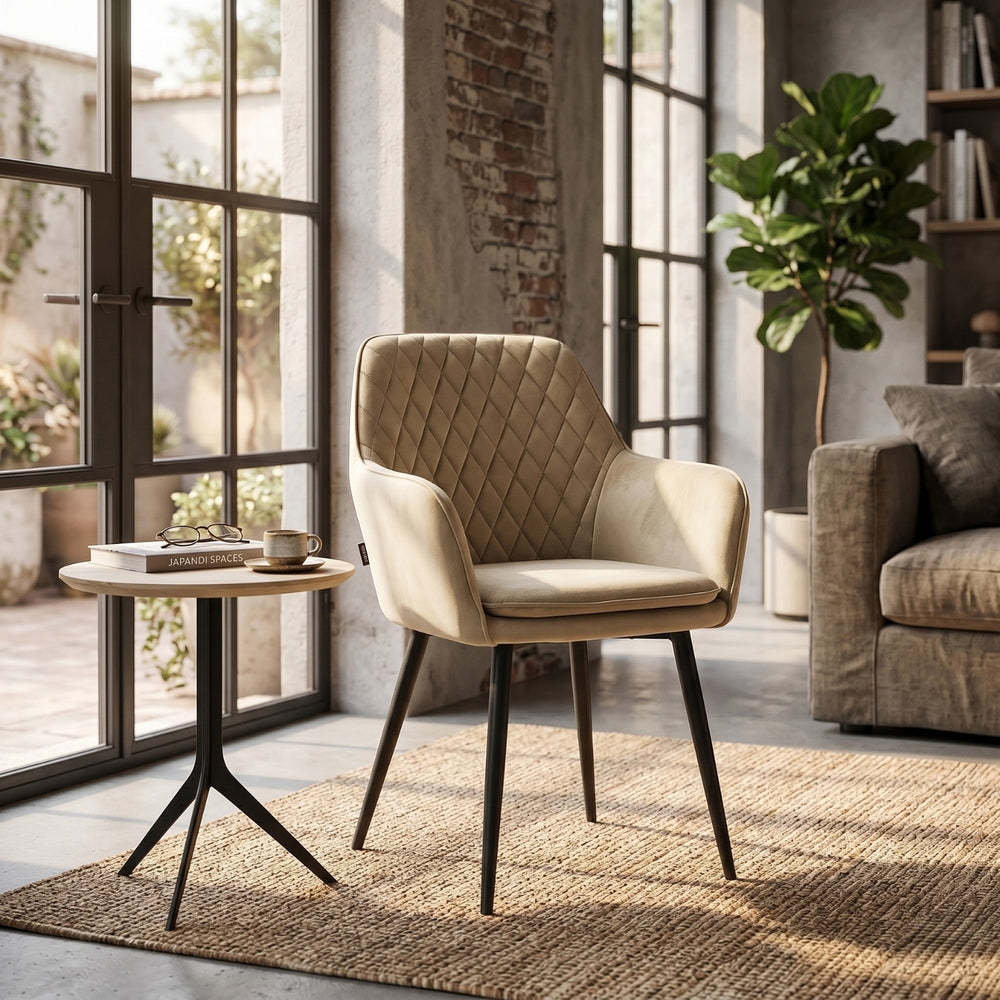 Chaise de salle à manger Laura - Velours beige