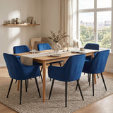 Chaise de salle à manger Laura - Velours bleu