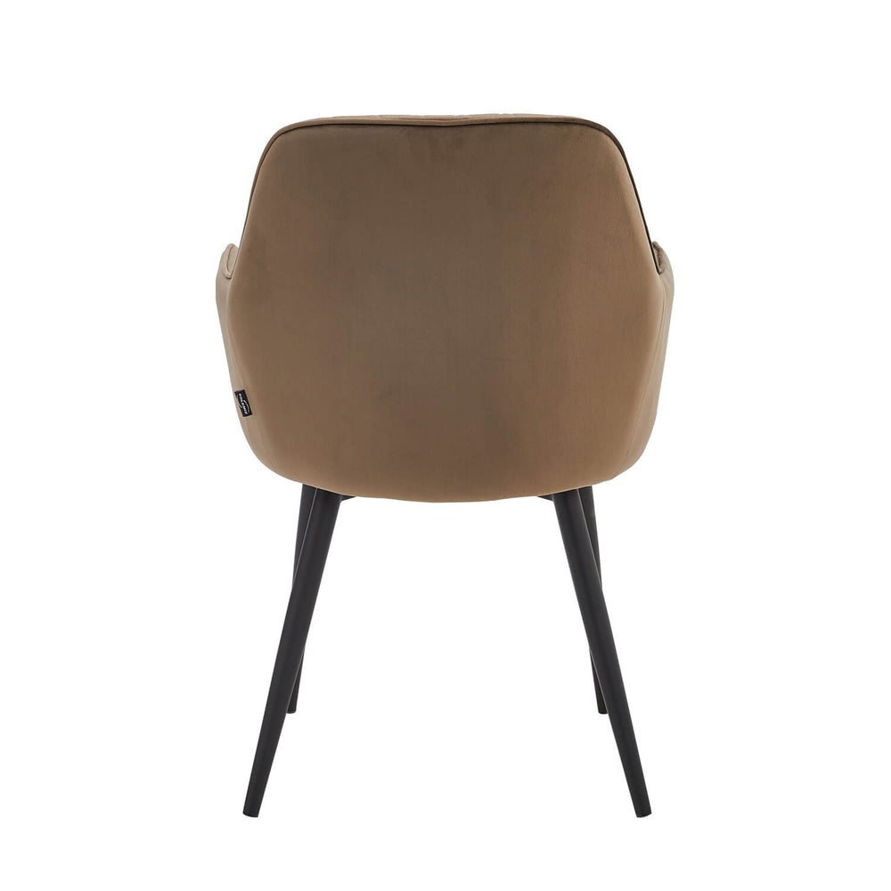 Chaise de salle à manger Laura – Brun – Velours