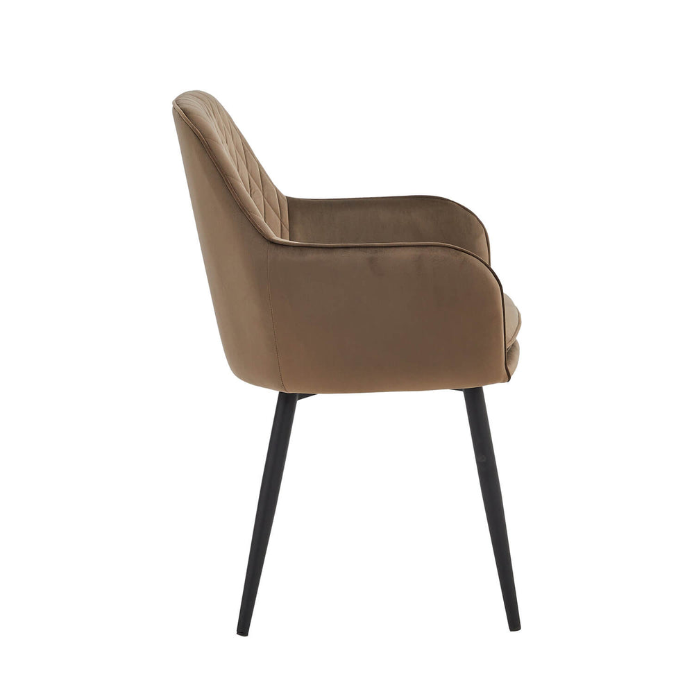 Chaise de salle à manger Laura – Brun – Velours