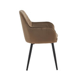 Chaise de salle à manger Laura – Brun – Velours
