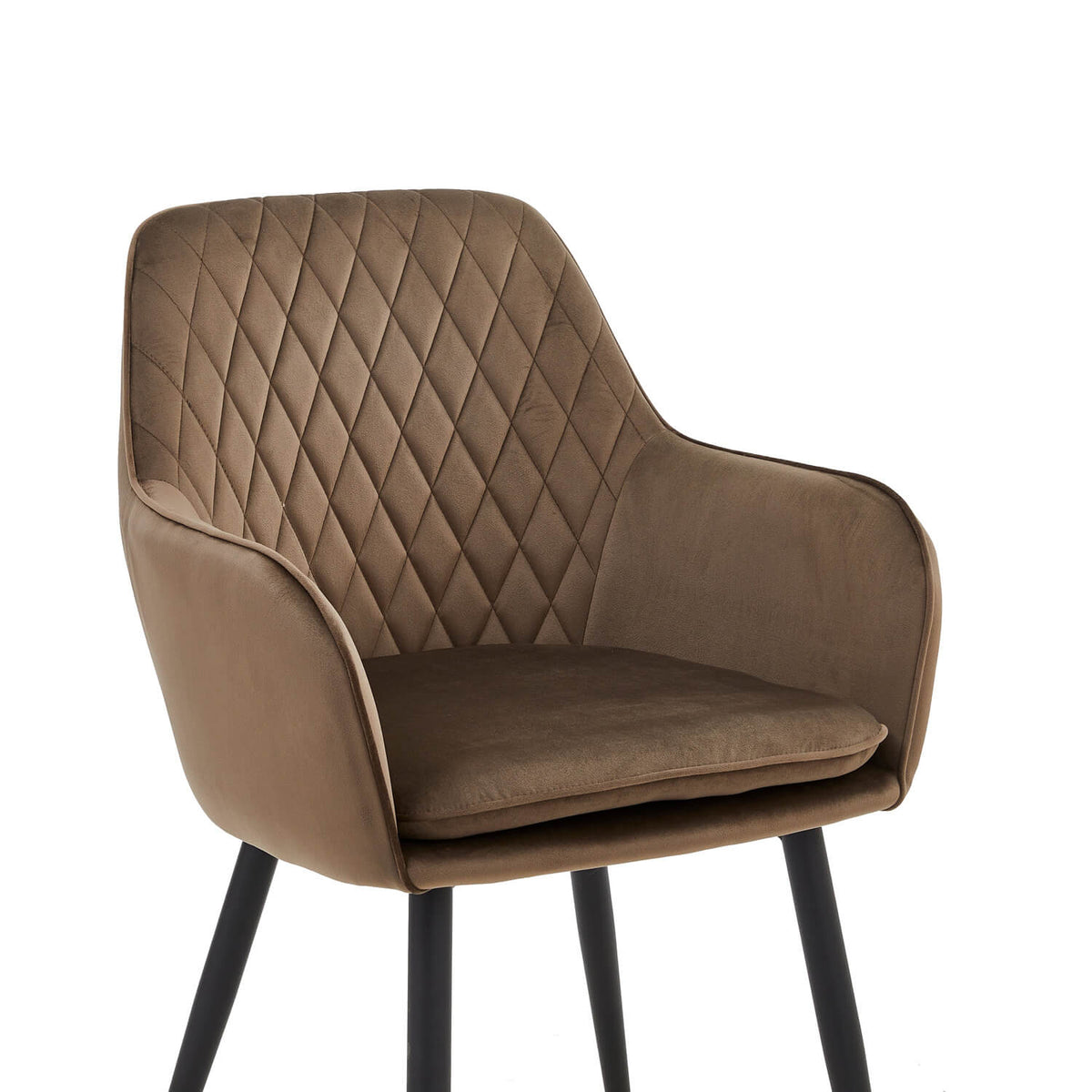 Chaise de salle à manger Laura – Brun – Velours