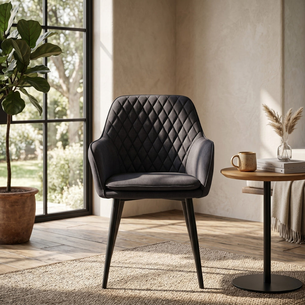 Chaise de salle à manger Laura - Velours Adore Gris