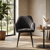 Chaise de salle à manger Laura - Velours Adore Gris