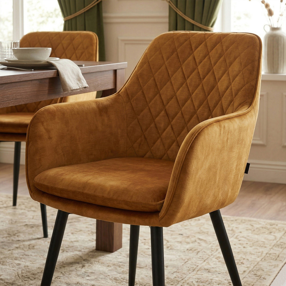 Chaise de salle à manger Laura - Velours Honey Adore