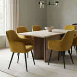 Laura Dining Chair - Ochre Yellow Velvet
