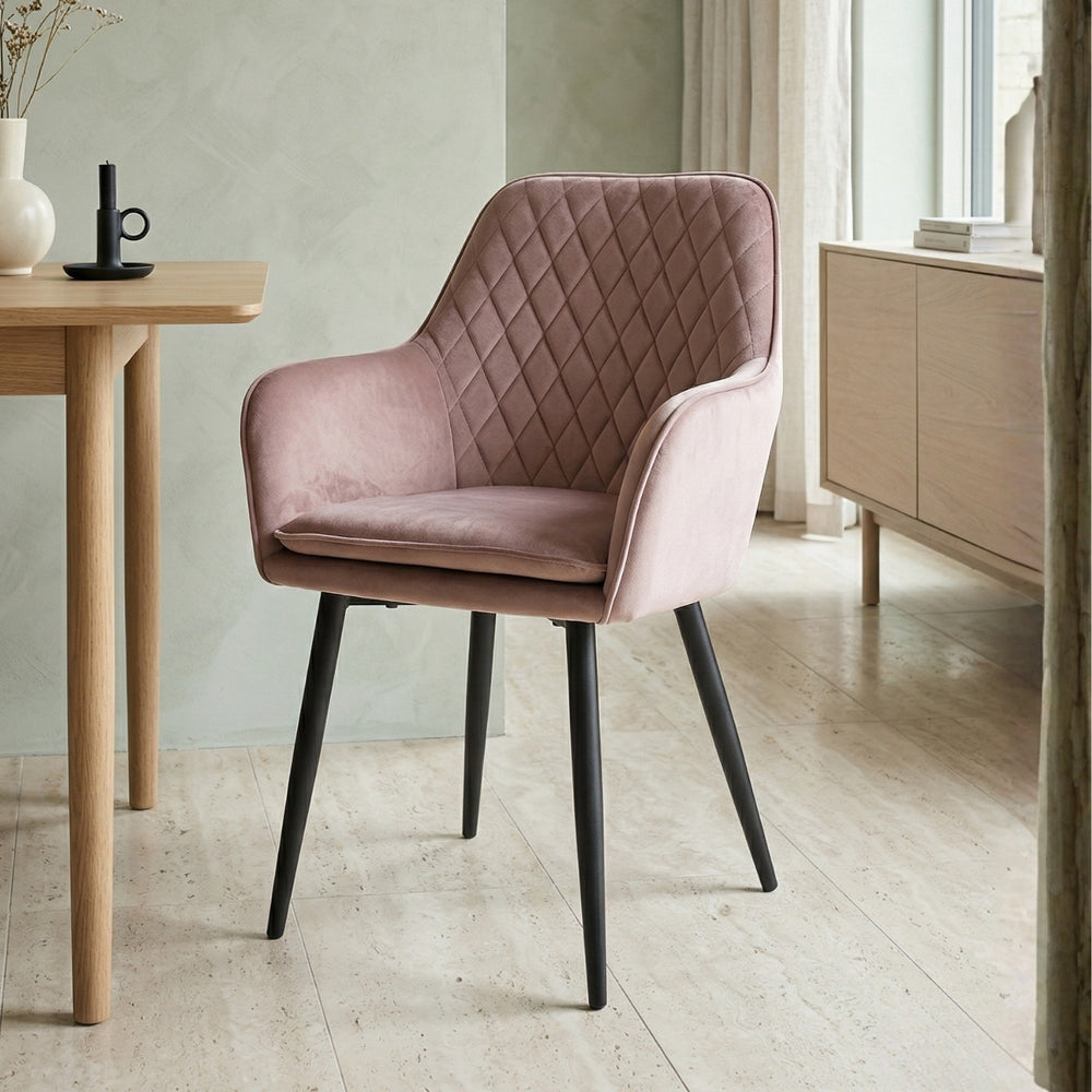 Chaise de salle à manger Laura - Velours rose