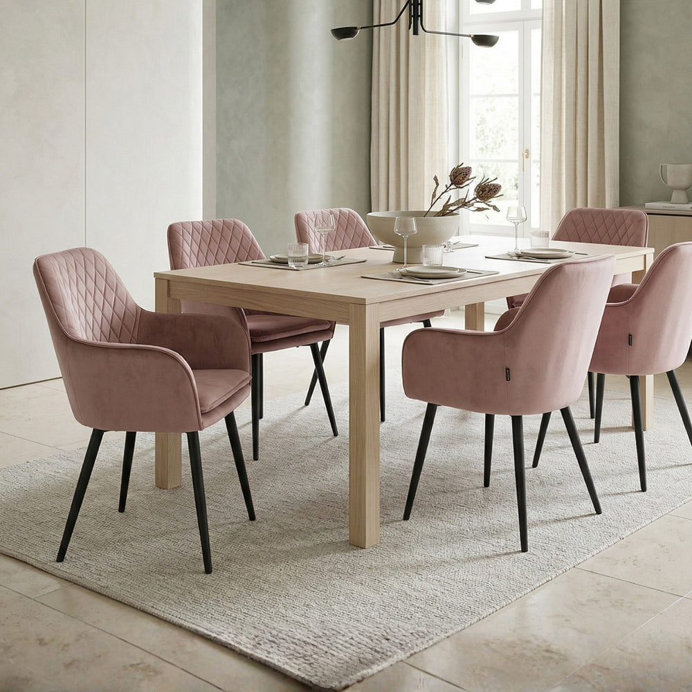 Chaise de salle à manger Laura - Velours rose