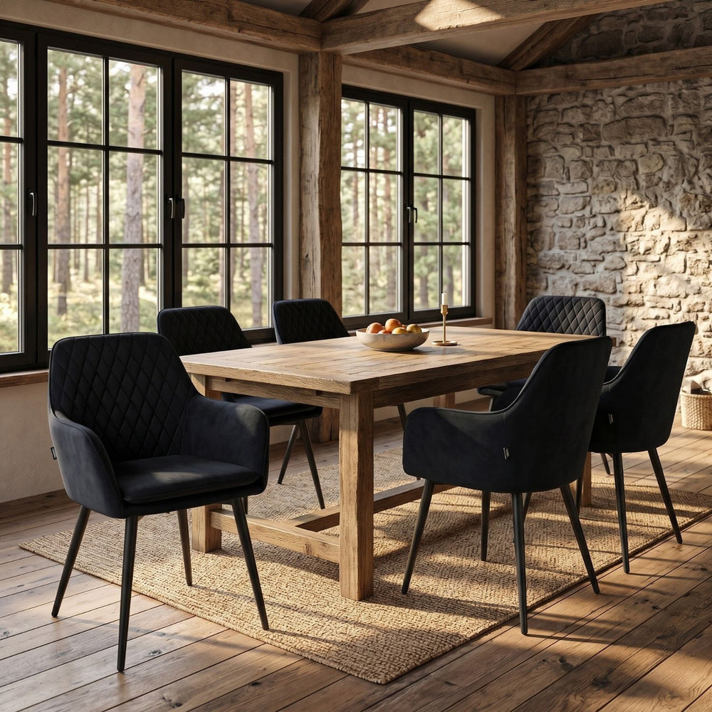 Chaise de salle à manger Laura - Velours noir
