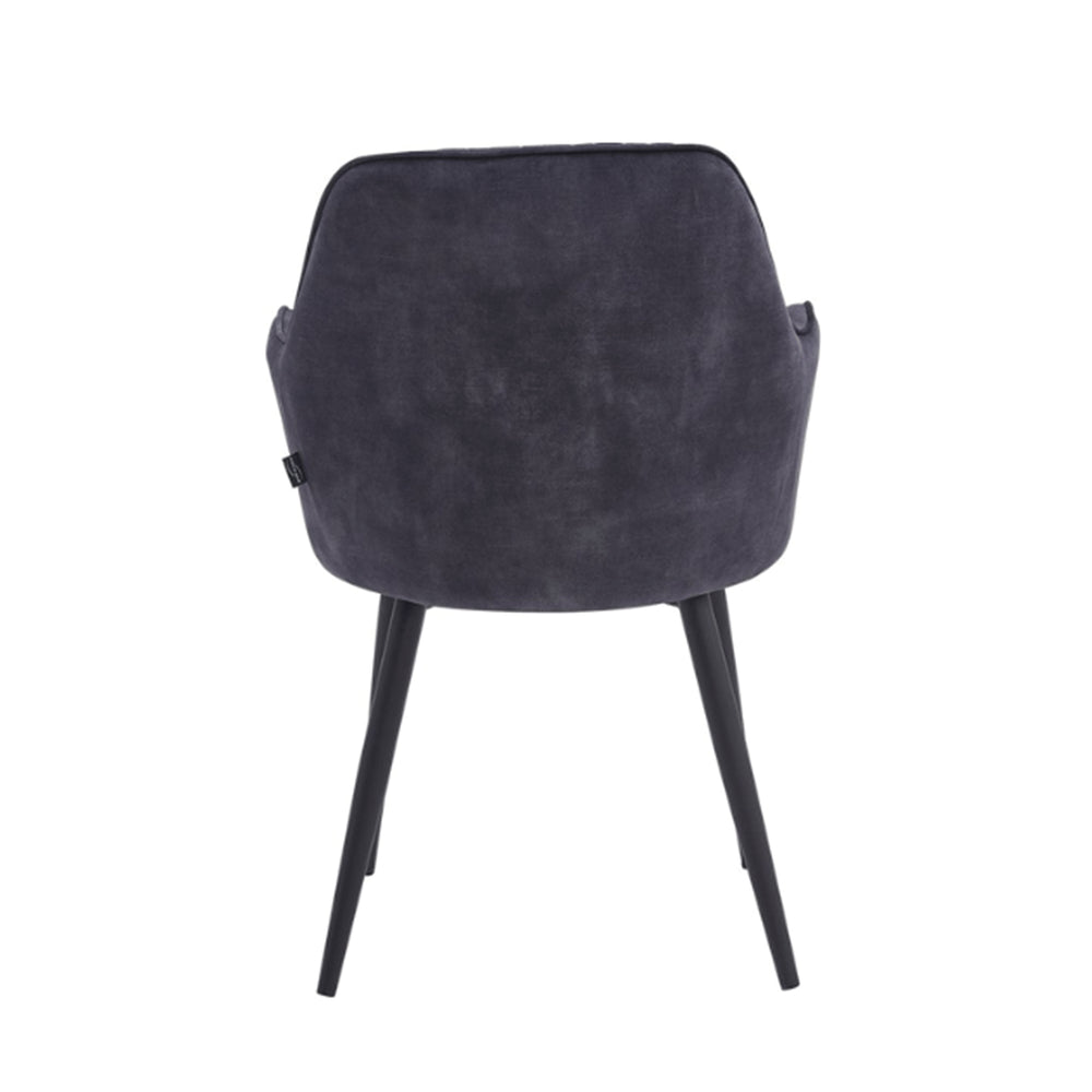 Chaise de salle à manger Laura - Velours Adore Gris