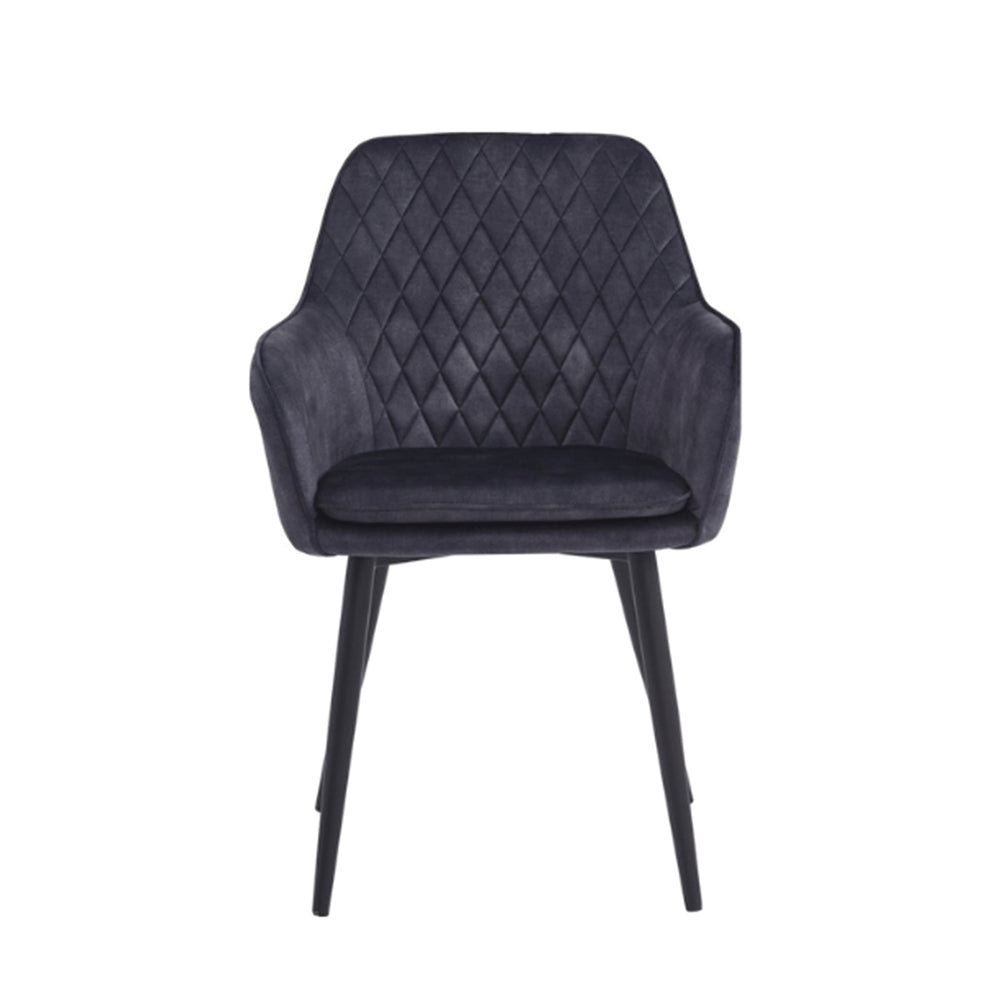 Chaise de salle à manger Laura - Velours Adore Gris