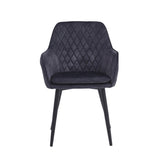 Chaise de salle à manger Laura - Velours Adore Gris