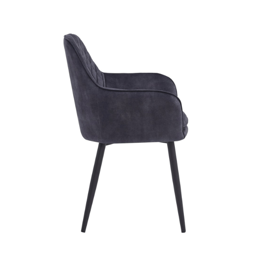 Chaise de salle à manger Laura - Velours Adore Gris