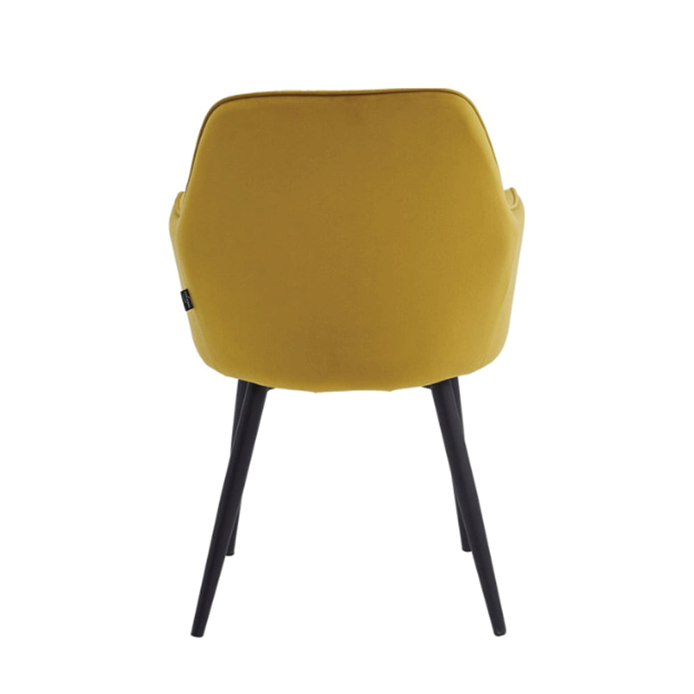 Laura Dining Chair - Ochre Yellow Velvet