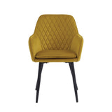 Laura Dining Chair - Ochre Yellow Velvet