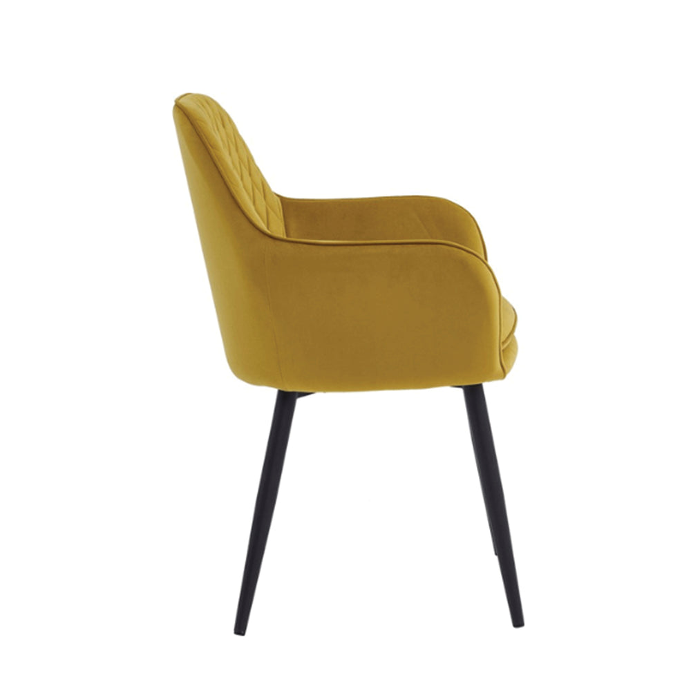 Laura Dining Chair - Ochre Yellow Velvet