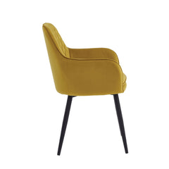 Laura Dining Chair - Ochre Yellow Velvet