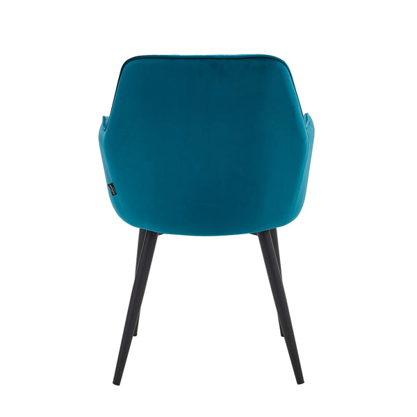 Chaise de salle à manger Laura - Velours pétrole