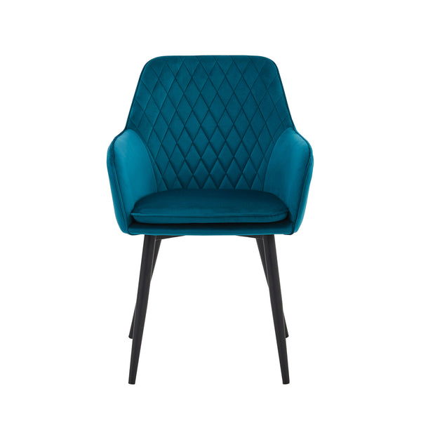 Chaise de salle à manger Laura - Velours pétrole