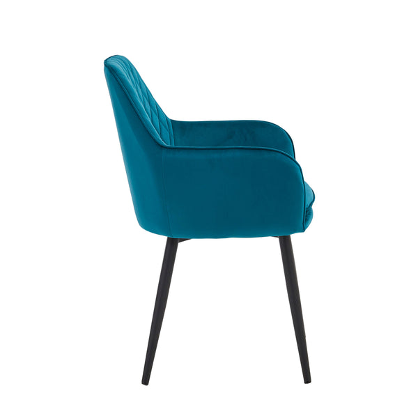 Chaise de salle à manger Laura - Velours pétrole