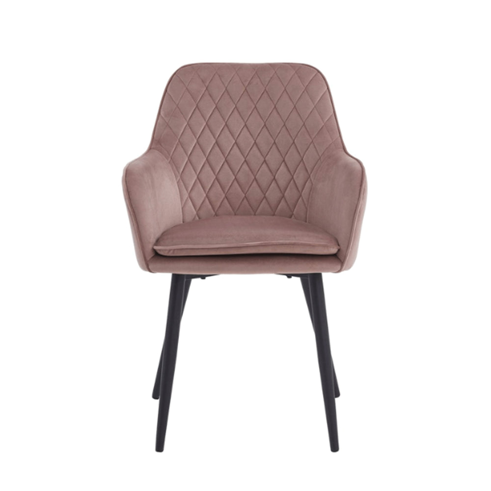 Chaise de salle à manger Laura - Velours rose