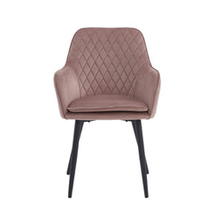 Chaise de salle à manger Laura - Velours rose