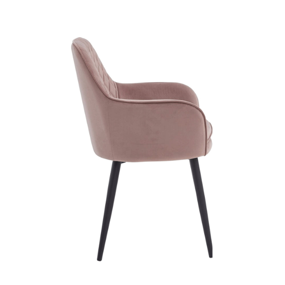 Chaise de salle à manger Laura - Velours rose