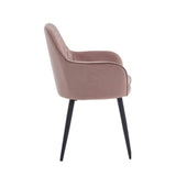 Chaise de salle à manger Laura - Velours rose