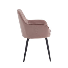 Chaise de salle à manger Laura - Velours rose