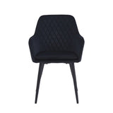 Chaise de salle à manger Laura - Velours noir