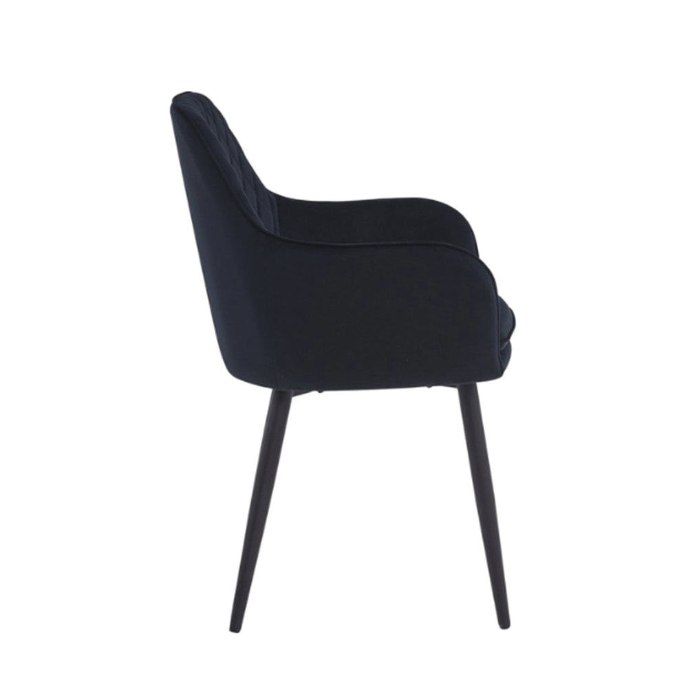Chaise de salle à manger Laura - Velours noir