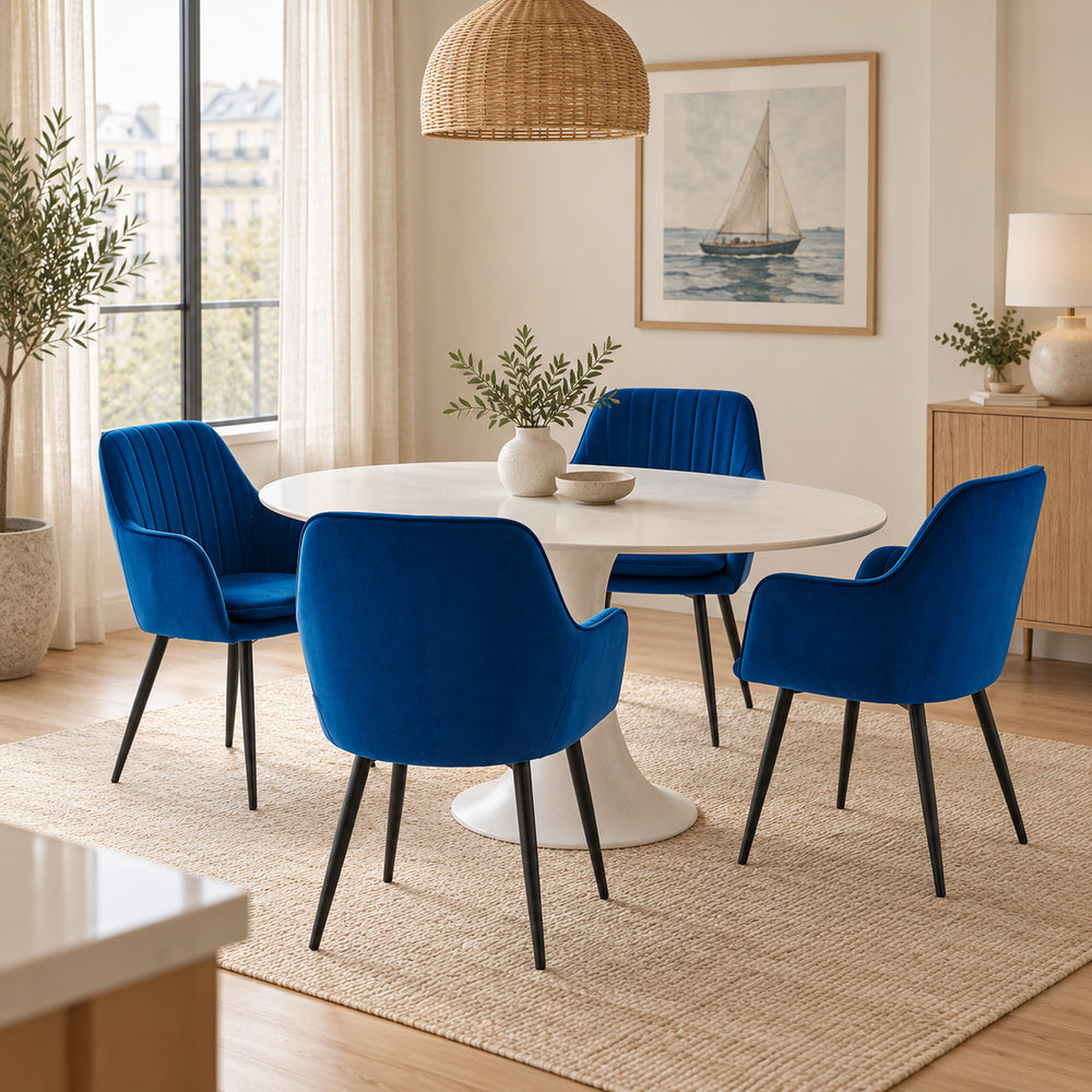 Lavinia Dining Chair - Blue Velvet