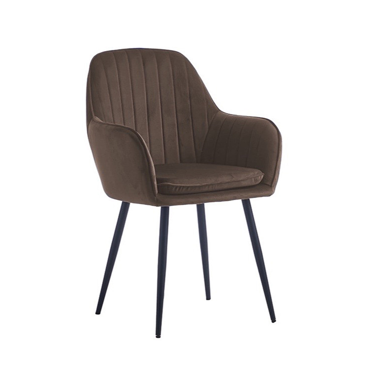 Chaise de salle à manger Lavinia - Velours marron